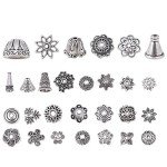 200Pcs Tibetan Silver Bead Caps for Jewelry