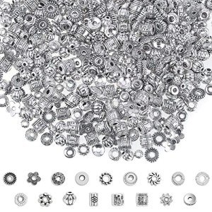 Silver Metal Spacer Beads for Jewelry Making, 900pcs