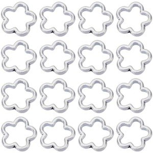 Silver Flower Bead Frames for DIY Jewelry Craft
