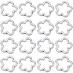Silver Flower Bead Frames for DIY Jewelry Craft