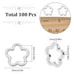Silver Flower Bead Frames for DIY Jewelry Craft