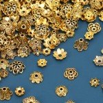 Antique Gold Flower Spacer Beads Caps for Jewelry