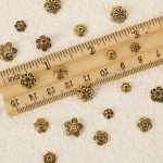 Antique Gold Flower Spacer Beads Caps for Jewelry