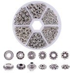 300pcs Antique Silver Spacer Beads - 6 Styles