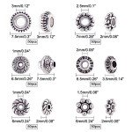300pcs Antique Silver Spacer Beads - 6 Styles