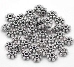 200 Antique Silver Daisy Spacer Beads for Jewelry