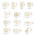 26pcs Wooden Halloween Cutout Ornaments for Crafts