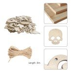 26pcs Wooden Halloween Cutout Ornaments for Crafts