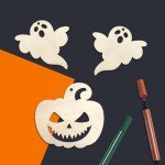 26pcs Wooden Halloween Cutout Ornaments for Crafts