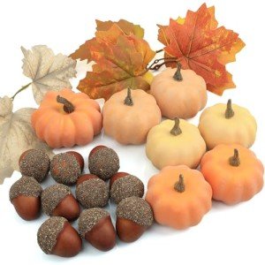 Mini Foam Pumpkins & Acorns Fall Decor Set