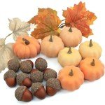 Mini Foam Pumpkins & Acorns Fall Decor Set