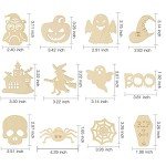 60PCS Halloween Wooden Craft Cutouts for Kids