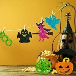 60PCS Halloween Wooden Craft Cutouts for Kids