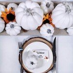 Assorted White Faux Pumpkins for Seasonal Decor