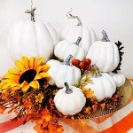 Assorted White Faux Pumpkins for Seasonal Decor