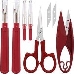Sewing Seam Ripper Tool,Stitch Remover and Thread Cutter with 2Big+2Small Seam Rippers,1 Pack Thread Snips,1Pack 5”Scissor