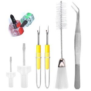 8 Pieces Sewing Machine Cleaning Kit Include Sewing Machine Repair Tools with Tweezers Double Headed Brush Screwdriver for Repair and Cleaning Sewing Machine