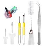8 Pieces Sewing Machine Cleaning Kit Include Sewing Machine Repair Tools with Tweezers Double Headed Brush Screwdriver for Repair and Cleaning Sewing Machine