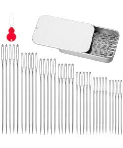 Mr. Pen- Large Eye Needles for Hand Sewing, 40 pcs, 7 Sizes, Large Eye Sewing Needles with Needle Threaders, Embroidery Needles for Hand Sewing Needles Large Eye Hand Sewing Needle, Embroidery Needle