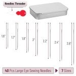 Mr. Pen- Large Eye Needles for Hand Sewing, 40 pcs, 7 Sizes, Large Eye Sewing Needles with Needle Threaders, Embroidery Needles for Hand Sewing Needles Large Eye Hand Sewing Needle, Embroidery Needle