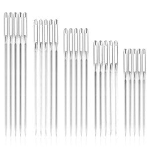 RITDVNI 50 Pcs Sewing Needles Large Eye Hand Sewing, 5 Sizes Embroidery Needles, Hand Sewing Needles, Stainless Steel Yarn Needle, Self Threading Needles for Hand Sewing