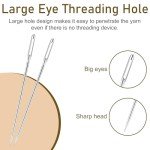 RITDVNI 50 Pcs Sewing Needles Large Eye Hand Sewing, 5 Sizes Embroidery Needles, Hand Sewing Needles, Stainless Steel Yarn Needle, Self Threading Needles for Hand Sewing