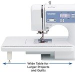 Brother Sewing and Quilting Machine, Computerized, 165 Built-in Stitches, LCD Display, Wide Table, 8 Included Presser Feet, White