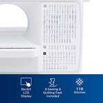 Brother Sewing and Quilting Machine, Computerized, 165 Built-in Stitches, LCD Display, Wide Table, 8 Included Presser Feet, White