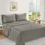 Lane Linen 100% Egyptian Cotton King Sheet Set - Luxury 1000 Thread Count King Size Sheets, 4Pc Sateen Weave King Bed Sheets, Hotel Bedding Sheets & Pillowcases, 16" King Sheets Deep Pocket - Charcoal