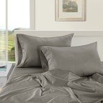 Lane Linen 100% Egyptian Cotton King Sheet Set - Luxury 1000 Thread Count King Size Sheets, 4Pc Sateen Weave King Bed Sheets, Hotel Bedding Sheets & Pillowcases, 16" King Sheets Deep Pocket - Charcoal