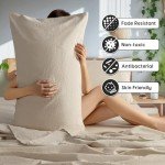 SONORO KATE 100% French Pure Linen Sheets, Breathable and Durable Line King Size Sheets, Anti-Tear Line Bed Sheets, Machine Washable, 16 Inch Deep Pocket - 4 Piece (Natural Linen, King)