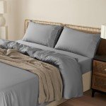LBRO2M 1000 Thread Count 100% Egyptian Cotton Sheets Set,Queen Size Bed Sheet 4 Piece Sets,Long Staple,16 Inches Deep Pocket,All Season,Bedding Super Soft Comforterble Breathable (Grey)