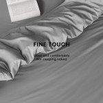 LBRO2M 1000 Thread Count 100% Egyptian Cotton Sheets Set,Queen Size Bed Sheet 4 Piece Sets,Long Staple,16 Inches Deep Pocket,All Season,Bedding Super Soft Comforterble Breathable (Grey)