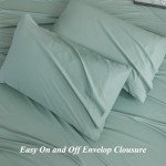 David's Home 6PCS Cooling 100% Rayon Derived from Bamboo Sheets Set Queen Size for Summer, 16" Deep Pocket 2.5cm Wider Elastic, Luxury Silky Breathable for Hot Sleeper,Breathable Soft, Sage Green