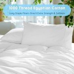 SONORO KATE 100% Egyptian Cotton Sheets Set - 1000 High Thread Count, Luxury 5-Star Hotel Sateen Bed Sheets, Soft, Breathable Long Staple Sheets, Fit up to 16" - 4 PC (White,King)