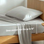 Lyralith Viscose Derived from Bamboo Cooling Bed Sheets, Deep Pockets Up to 16", Silky Soft, Hotel Luxury Hypoallergenic Bedding, 4-Piece Sliver Gray Set, Oeko-Tex Certified, King Size