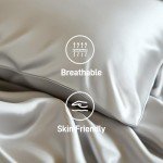 Lyralith Viscose Derived from Bamboo Cooling Bed Sheets, Deep Pockets Up to 16", Silky Soft, Hotel Luxury Hypoallergenic Bedding, 4-Piece Sliver Gray Set, Oeko-Tex Certified, King Size