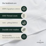 100% Egyptian Cotton Sheets Queen Size Bed Set - 4 Pcs, White Queen Sheet Set | 1000 Thread Count Egyptian Cotton Sheets Queen | Hotel Luxury Bed Sheets, Upto 17"Deep Pocket Queen Sheets -White Sheets