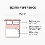 EVERLY Linen Queen Sheets Set, 100% Stonewashed French Linen Bed Sheets Deep Pocket Sheets, 4 Pieces (1 Flat Sheet, 1 Fitted Sheet, 2 Pillowcases) Natural Flax Bedding Set-Mossy Green