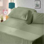 Cottingon,Premium 400 TC 100% Egyptian Cotton,Flex Top King Sheets for Sleep Number Beds 16" Deep,King 34" - Sage