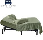 Cottingon,Premium 400 TC 100% Egyptian Cotton,Flex Top King Sheets for Sleep Number Beds 16" Deep,King 34" - Sage