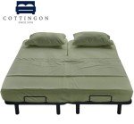 Cottingon,Premium 400 TC 100% Egyptian Cotton,Flex Top King Sheets for Sleep Number Beds 16" Deep,King 34" - Sage