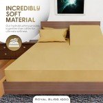 ROYAL BLISS 1900 TOP Split King Royal Collection 1900 Egyptian Cotton Bamboo Quality Bed Sheet Set with 1 Fitted Sheet with 36in Split TOP, 1 King Flat and 2 King P/Cases.No Wrinkle (Gold, King)