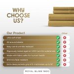 ROYAL BLISS 1900 TOP Split King Royal Collection 1900 Egyptian Cotton Bamboo Quality Bed Sheet Set with 1 Fitted Sheet with 36in Split TOP, 1 King Flat and 2 King P/Cases.No Wrinkle (Gold, King)
