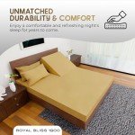 ROYAL BLISS 1900 TOP Split King Royal Collection 1900 Egyptian Cotton Bamboo Quality Bed Sheet Set with 1 Fitted Sheet with 36in Split TOP, 1 King Flat and 2 King P/Cases.No Wrinkle (Gold, King)