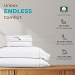 THREAD SPREAD 100% Egyptian Cotton Sheets Queen Size - 800 High Thread Count Sheets Queen, 4 PC White Luxury Hotel Sheets for Queen Size Bed, 16" Deep Pocket Sateen Weave Soft Cooling Bedding Sets