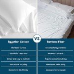 SONORO KATE 100% Egyptian Cotton Sheets - 800 Thread Count, Luxury Hotel Sateen Weave Sheets, Cooling & Breathable Bed Sheets Set, Fits 16" Deep - 4 PC (White,Queen)