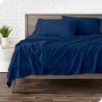 Bare Home Super Soft Fleece Sheet Set - Split King Size - Extra Plush Polar Fleece, No-Pilling Bed Sheets - All Season Cozy Warmth (Split King, Dark Blue)