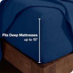 Bare Home Super Soft Fleece Sheet Set - Split King Size - Extra Plush Polar Fleece, No-Pilling Bed Sheets - All Season Cozy Warmth (Split King, Dark Blue)