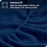 Bare Home Super Soft Fleece Sheet Set - Split King Size - Extra Plush Polar Fleece, No-Pilling Bed Sheets - All Season Cozy Warmth (Split King, Dark Blue)
